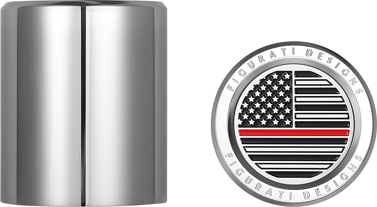 FIGURATI DESIGNS Docking Covers - American Flag - Contrast Cut - Silver FD73-DC-2730-SS