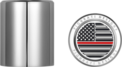FIGURATI DESIGNS Docking Covers - American Flag - Contrast Cut - Silver FD73-DC-2730-SS
