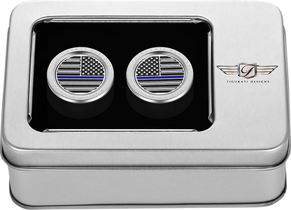 FIGURATI DESIGNS Docking Covers - American Flag - Contrast Cut - Silver FD70-DC-2730-SS
