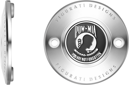 FIGURATI DESIGNS Timing Cover - 2 Hole - POW MIA - Stainless Steel FD50-TC-2H-SS