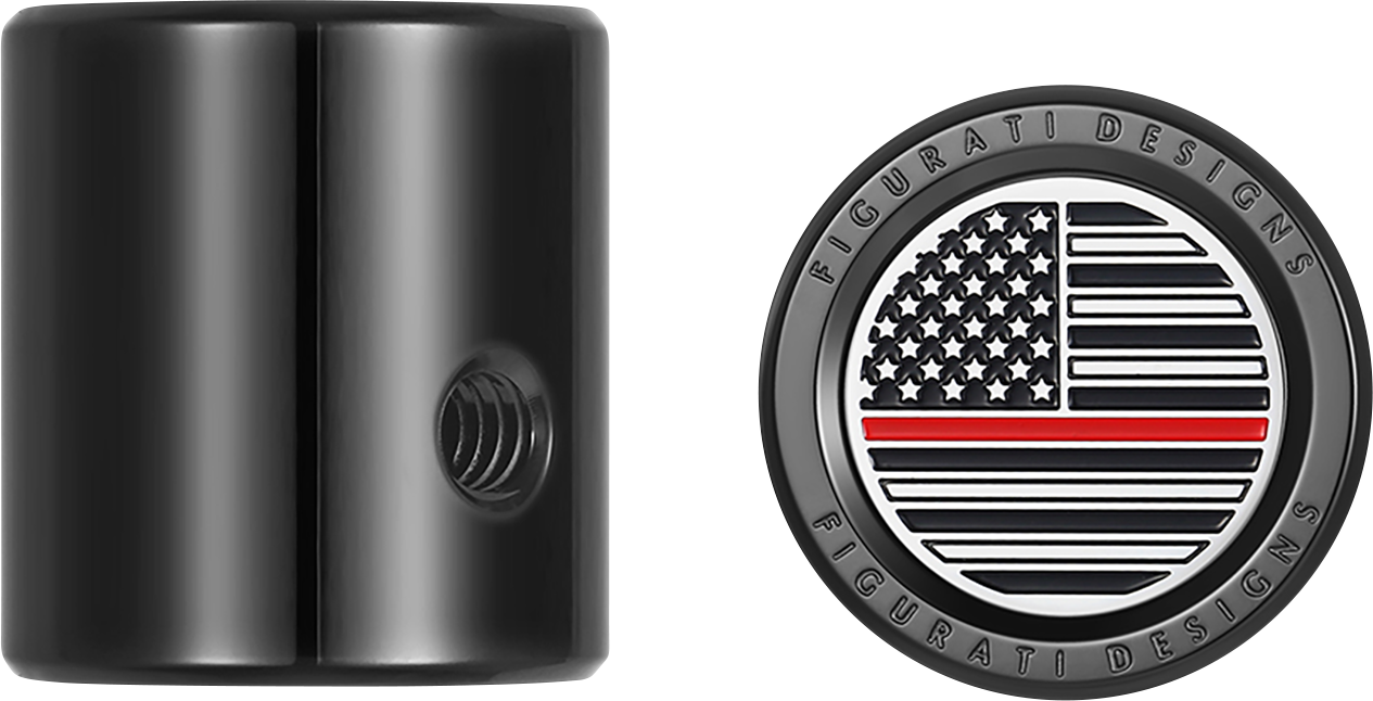 FIGURATI DESIGNS Heel-Toe Shifter Cover - Red Line American Flag - Black FD75-HTSC-BLK