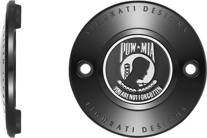 FIGURATI DESIGNS Timing Cover - 2 Hole - POW MIA - Black FD50-TC-2H-BLK