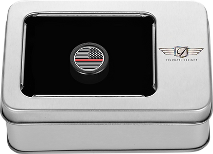 FIGURATI DESIGNS Heel-Toe Shifter Cover - Red Line American Flag - Black FD75-HTSC-BLK