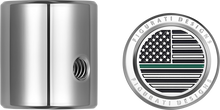 FIGURATI DESIGNS Heel-Toe Shifter Cover - Green Line American Flag - Stainless Steel FD72-HTSC-SS