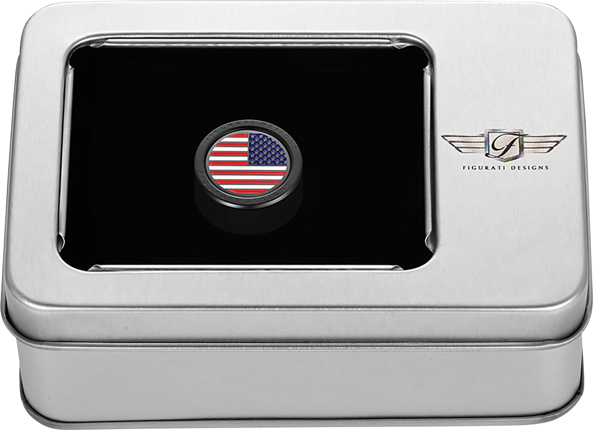 FIGURATI DESIGNS Heel-Toe Shifter Cover - American Flag - Red/White/Blue/Black FD21-HTSC-BLK