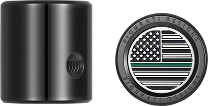 FIGURATI DESIGNS Heel-Toe Shifter Cover - Green Line American Flag - Black FD72-HTSC-BLK