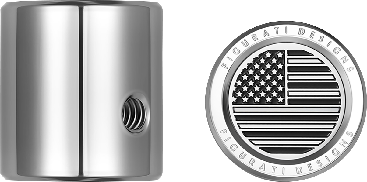 FIGURATI DESIGNS Heel-Toe Shifter Cover - American Flag - Stainless Steel FD26-HTSC-SS