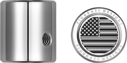 FIGURATI DESIGNS Heel-Toe Shifter Cover - American Flag - Stainless Steel FD26-HTSC-SS