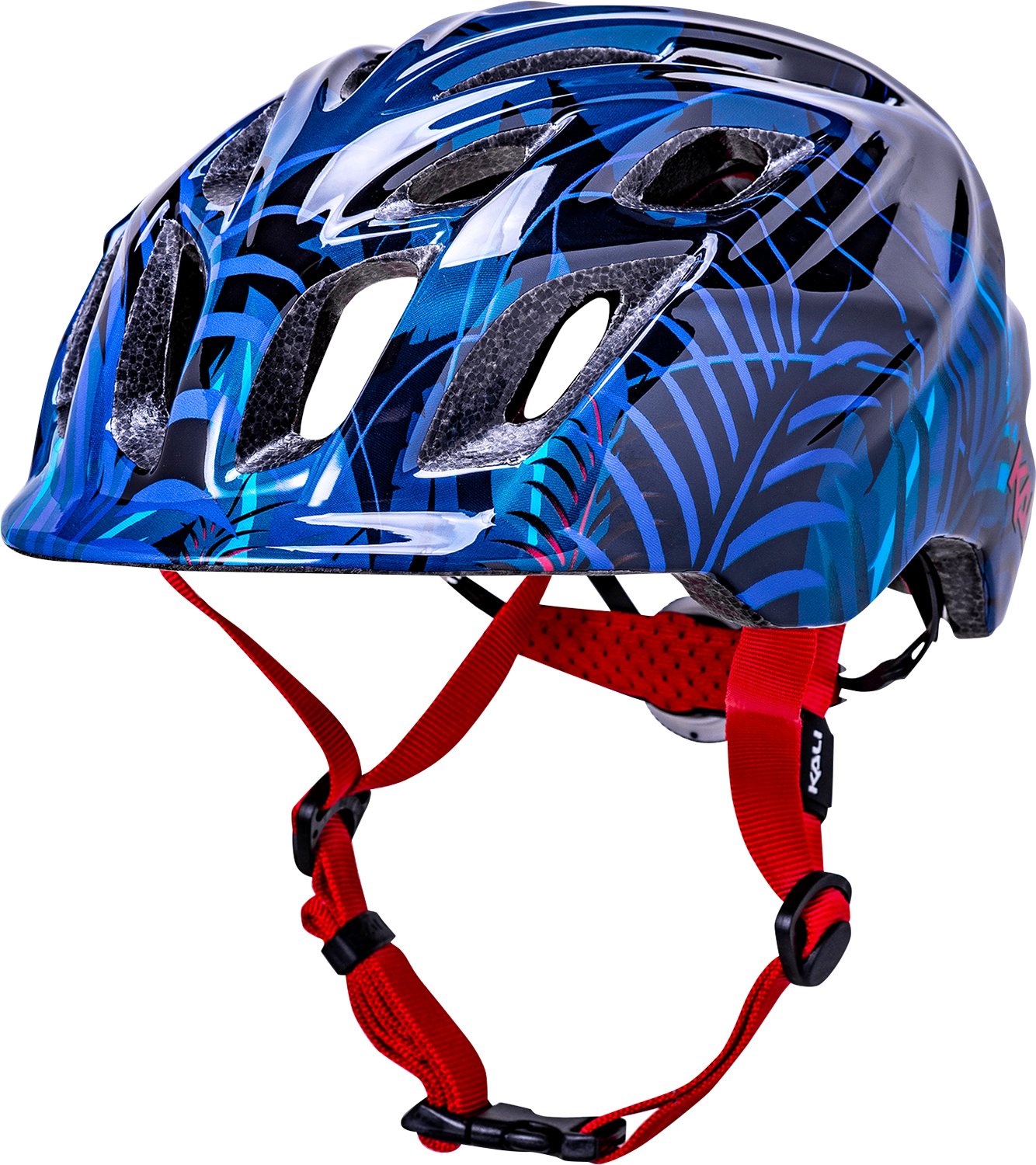 KALI Child Chakra Lighted Helmet - Jungle - Gloss Blue - XS 0221022224