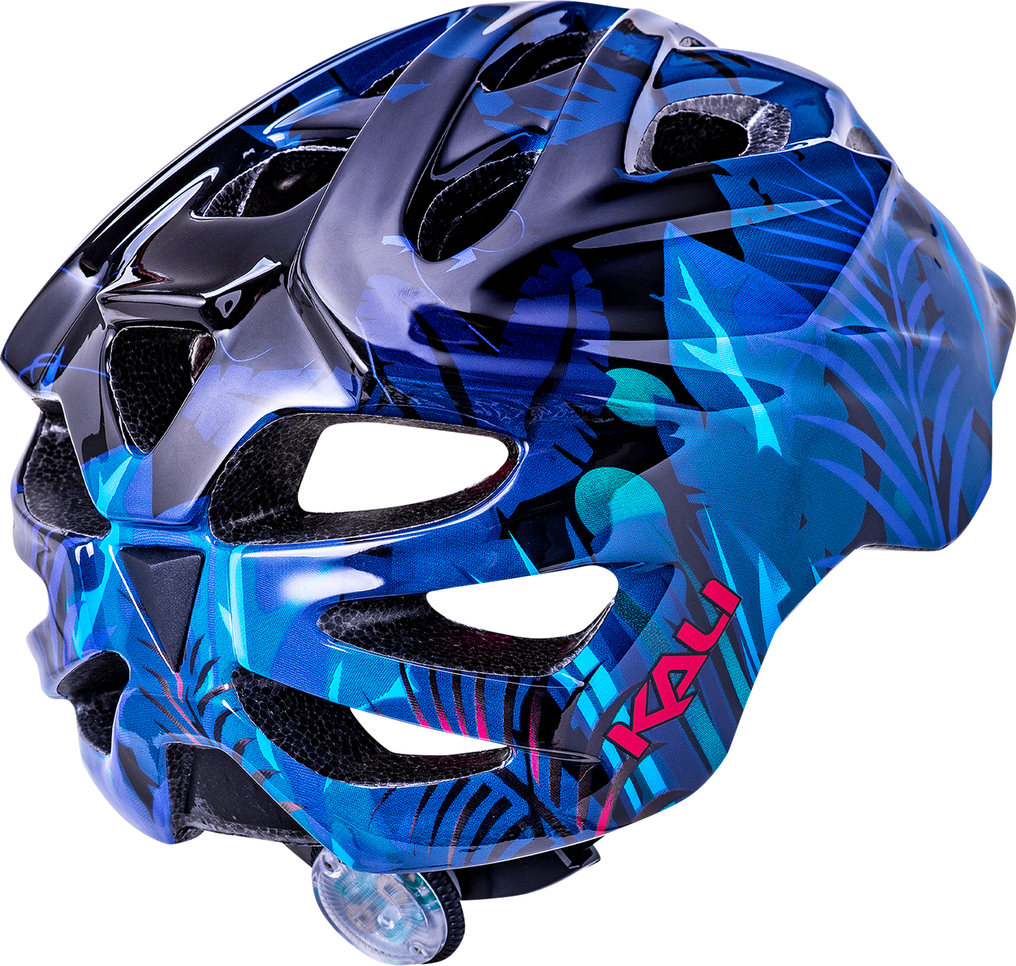 KALI Child Chakra Lighted Helmet - Jungle - Gloss Blue - XS 0221022224