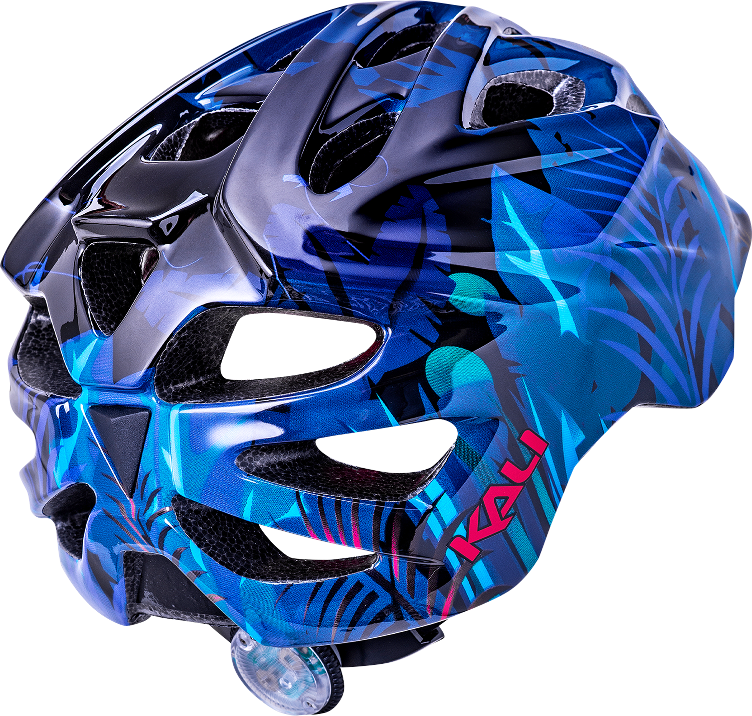 KALI Child Chakra Lighted Helmet - Jungle - Gloss Blue - XS 0221022224
