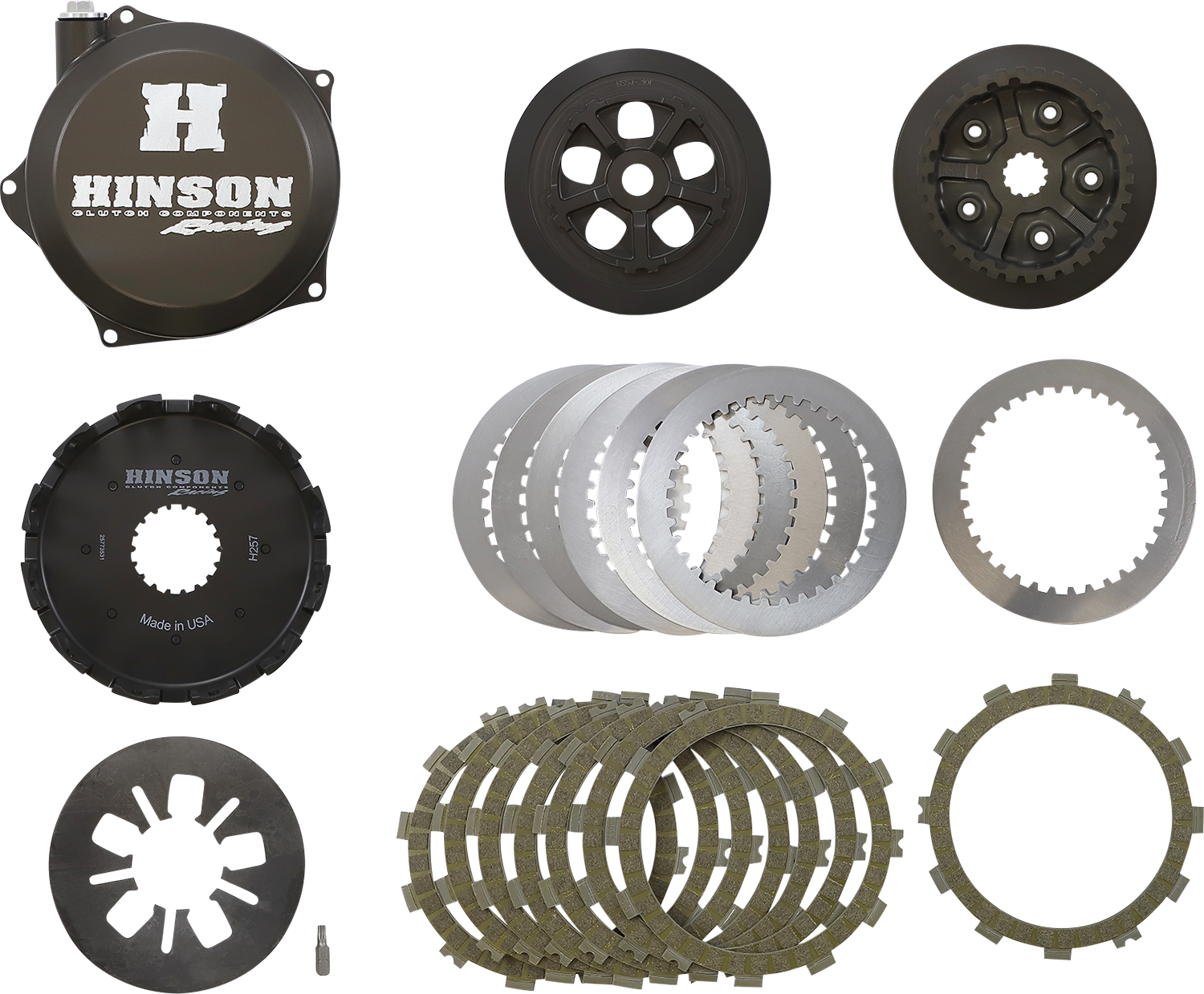HINSON RACING Complete Billetproof Conventional Clutch Kit - KX250/X/XC HC557-2101