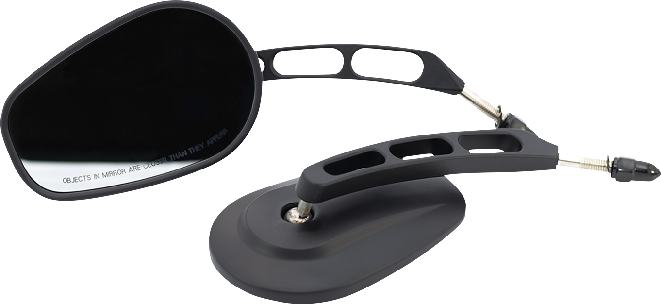 RIVCO PRODUCTS Mirror - Thru-Mount - Side View - Oval - Black MV307