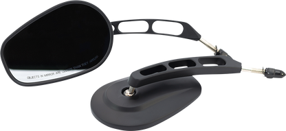 RIVCO PRODUCTS Mirror - Thru-Mount - Side View - Oval - Black MV307