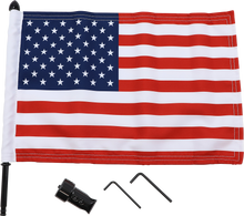 PRO PAD Luggage Rack Flag Mount - 5/8" Round - With 10" X 15" Flag BRFM-RDSB515
