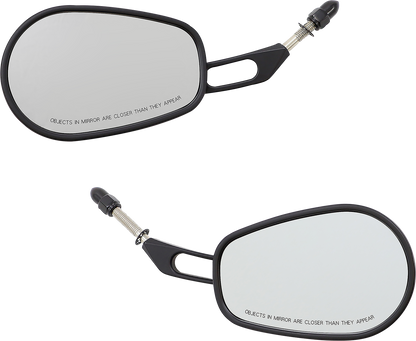 RIVCO PRODUCTS Mirror - Thru-Mount - Side View - Oval - Black MV307