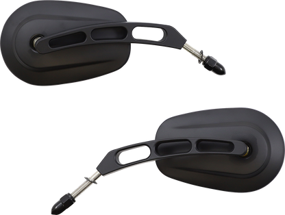 RIVCO PRODUCTS Mirror - Thru-Mount - Side View - Oval - Black MV307