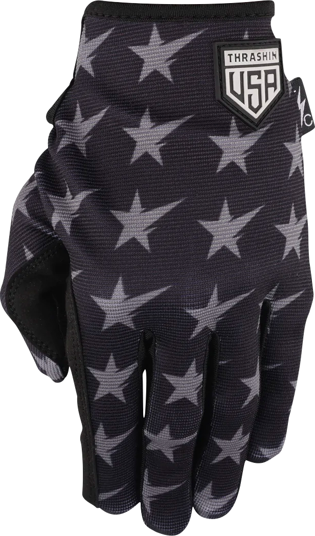 THRASHIN SUPPLY CO. Stars & Bolts Stealth Gloves - Black/Gray - 2XL SV1-13-12