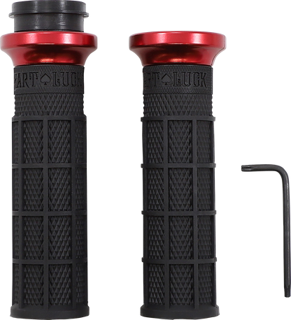 ODI Hart-Luck Signature V-Twin Lock-On™ Grips - TBW - Black/Red V31HTW-BB-R