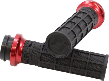 ODI Hart-Luck Signature V-Twin Lock-On™ Grips - TBW - Black/Red V31HTW-BB-R