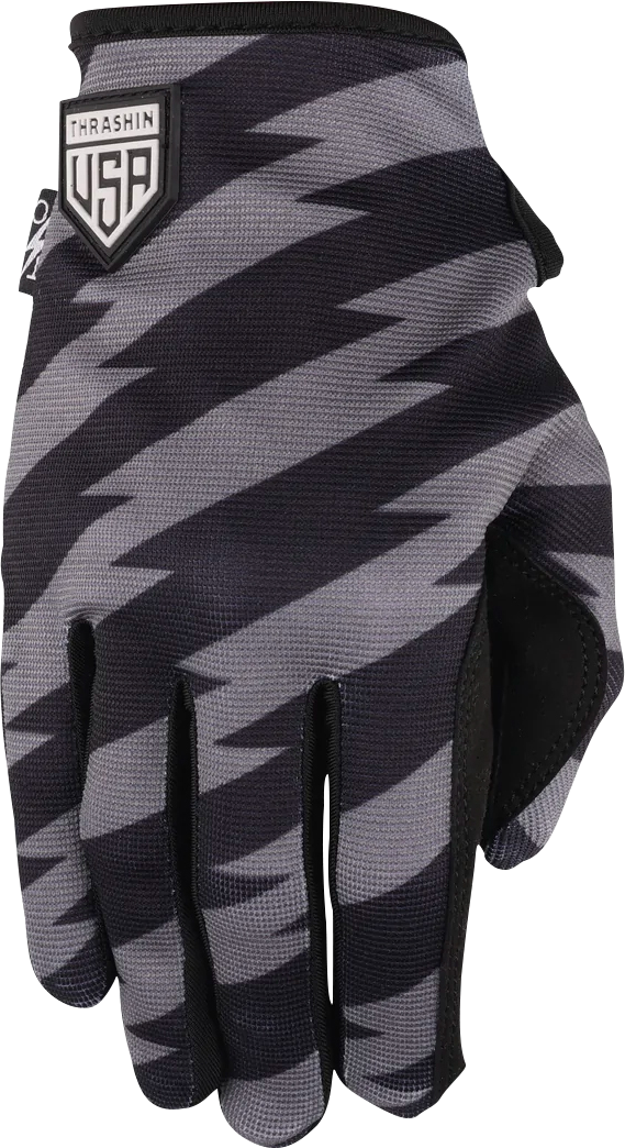 THRASHIN SUPPLY CO. Stars & Bolts Stealth Gloves - Black/Gray - 2XL SV1-13-12