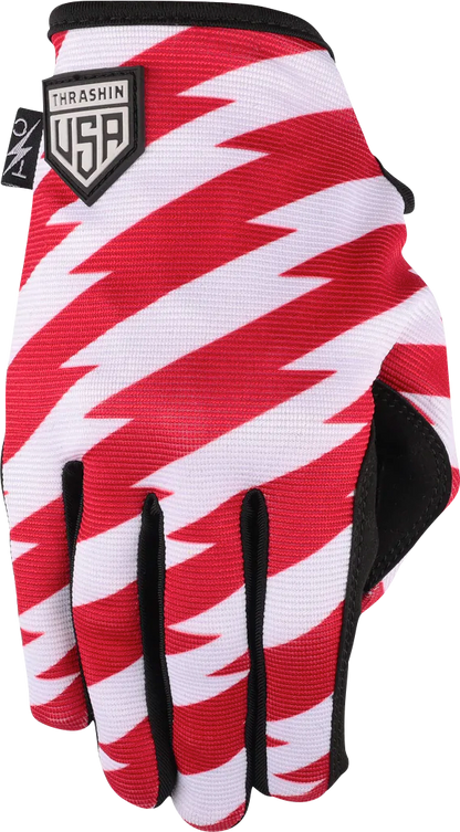 THRASHIN SUPPLY CO. Stars & Bolts Stealth Gloves - Red/Blue - Small SV1-12-08