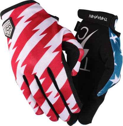THRASHIN SUPPLY CO. Stars & Bolts Stealth Gloves - Red/Blue - XL SV1-12-11