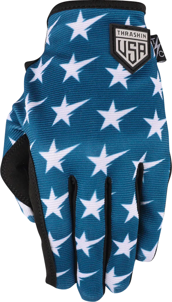 THRASHIN SUPPLY CO. Stars & Bolts Stealth Gloves - Red/Blue - XL SV1-12-11