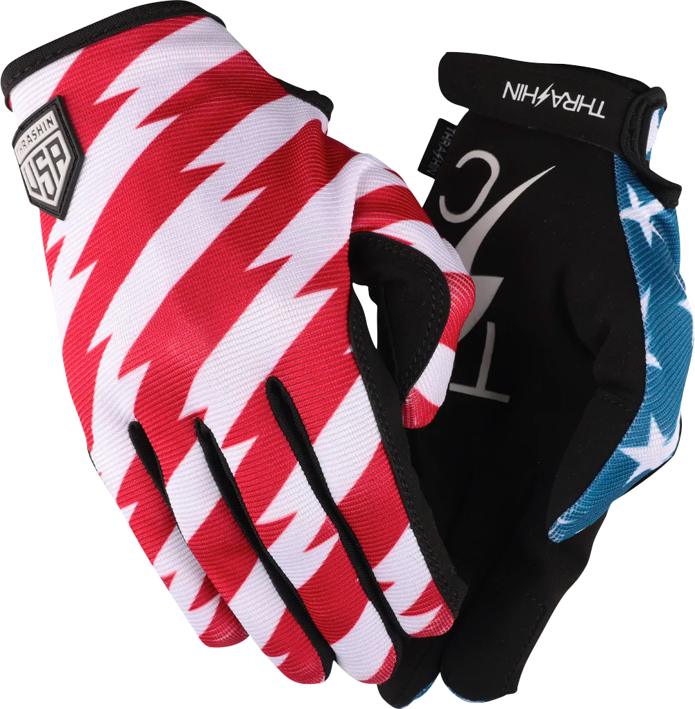 THRASHIN SUPPLY CO. Stars & Bolts Stealth Gloves - Red/Blue - 2XL SV1-12-12