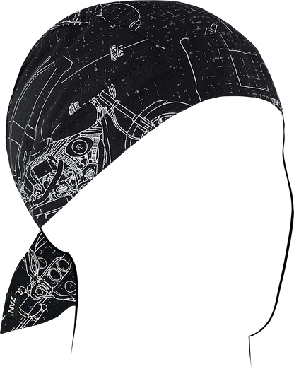 ZAN HEADGEAR Flydanna® Cotton Headwrap - Moto Blueprint Z623