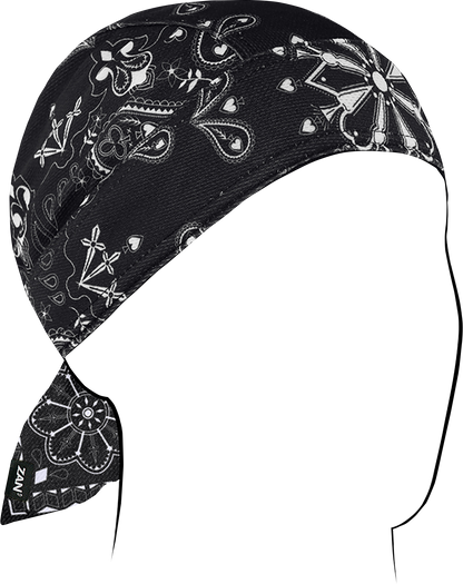 ZAN HEADGEAR Flydanna® Micro-Mesh Polyester Headwrap - Black Paisley ZM001