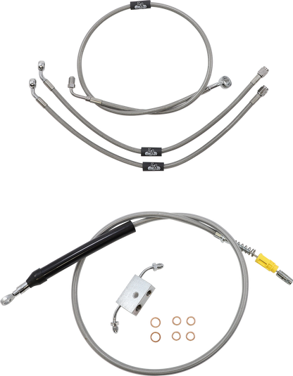 LA CHOPPERS Standard Stainless Braided Handlebar Cable/Brake Line Kit 18"-20" Ape Hangers - '18-'24 Softail LA-8157KT-19