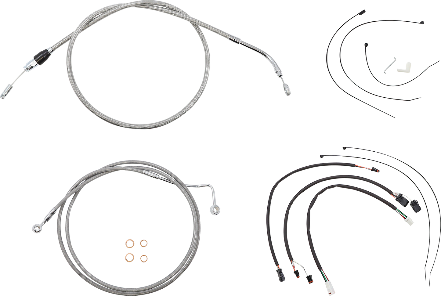 MAGNUM SHIELDING XR Handlebar Installation Kit - 12"-14" Ape Hangers - '21 FLH - Stainless Steel/Chrome 5891171
