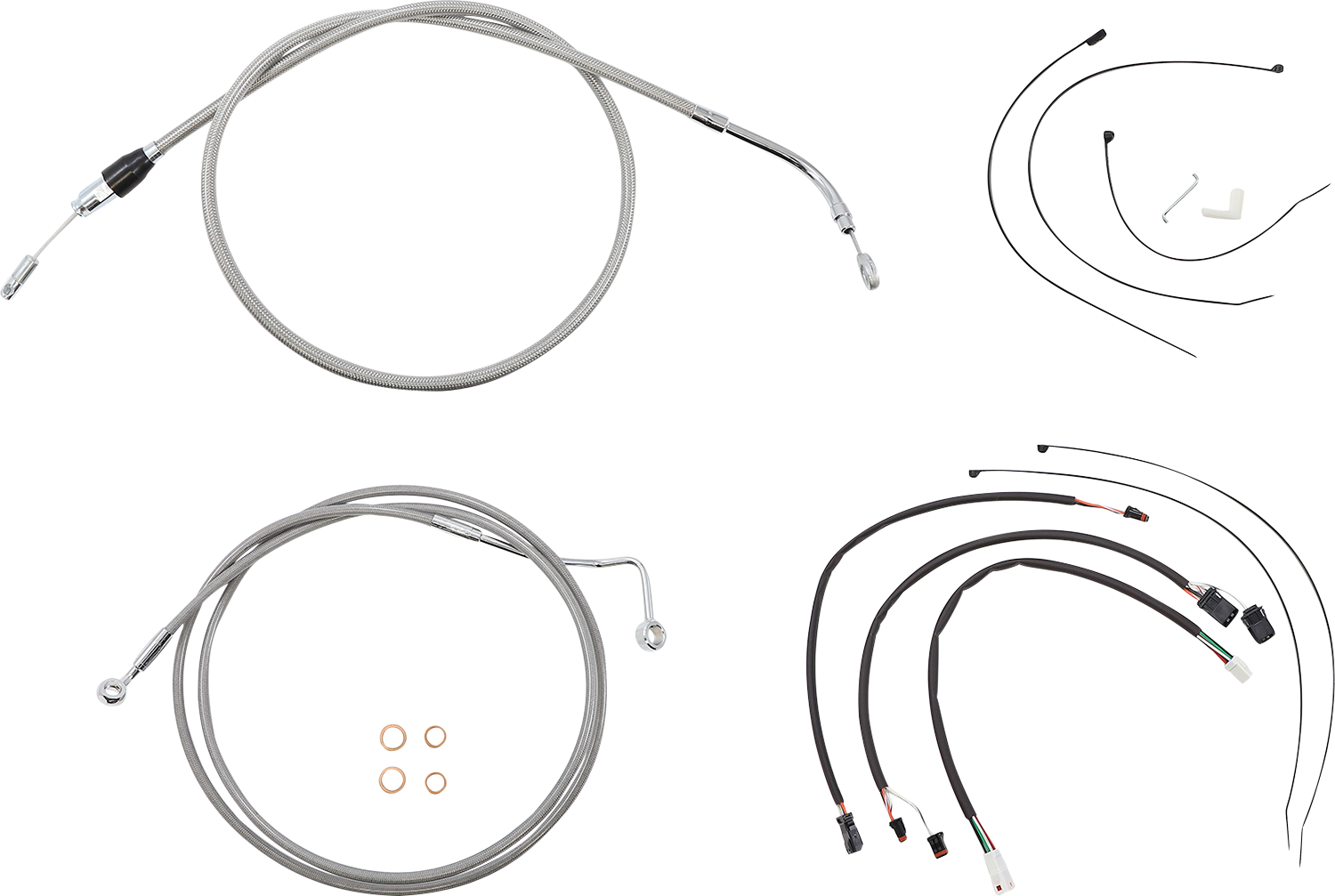 MAGNUM SHIELDING XR Handlebar Installation Kit - 12"-14" Ape Hangers - '21 FLH - Stainless Steel/Chrome 5891171