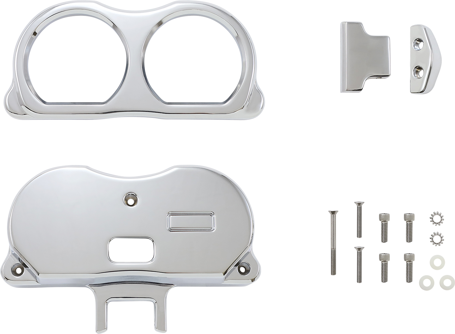 LA CHOPPERS Gauge Mount - Dual - Chrome - FLT LA-7397-03C