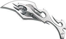 PRO-ONE PERF.MFG. Mirror - Flame - Side View - Milled - Oblong - Chrome - Right 104230