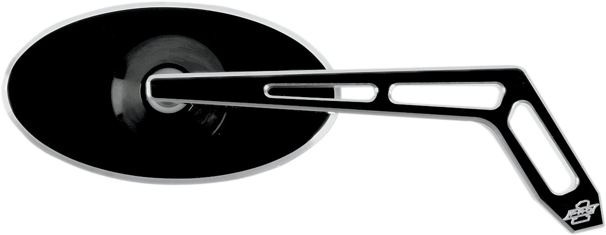 PRO-ONE PERF.MFG. Mirror - Weekend Warrior - Side View - Cut-Out - Oval - Black - Right 102320B