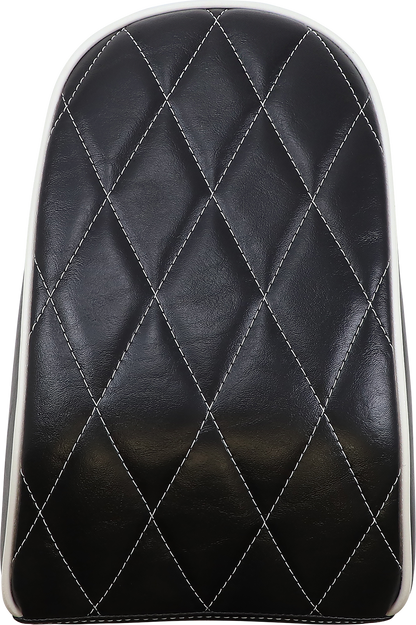 LE PERA Bare Bones Pillion Pad - Diamond - Black w/ White Stitch - FLFB/S '18-'23 LYO-007PDMWTP