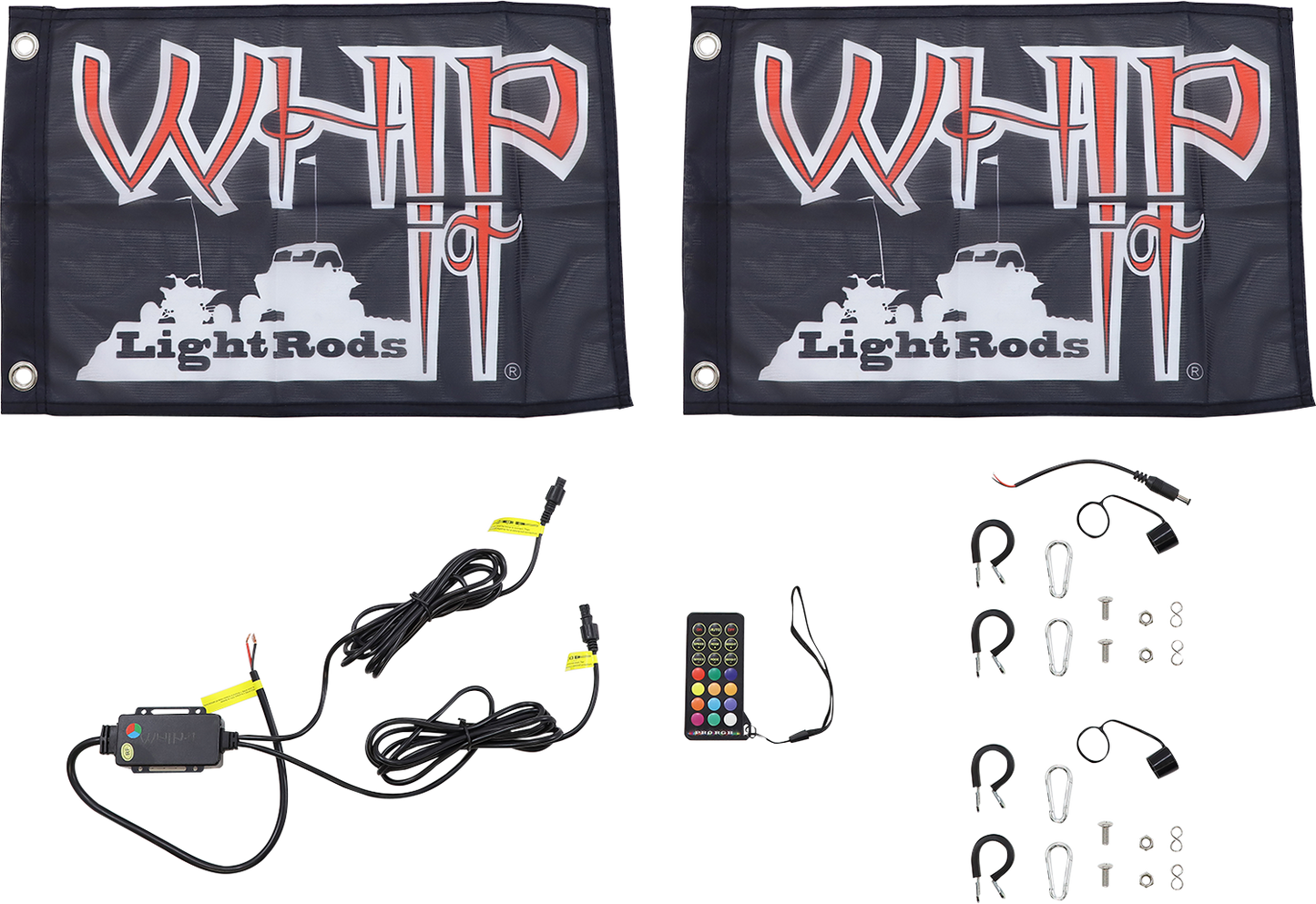 WHIPITLIGHTRODS 3' Light Rod Whip - Pair - White SB-RGBR-232