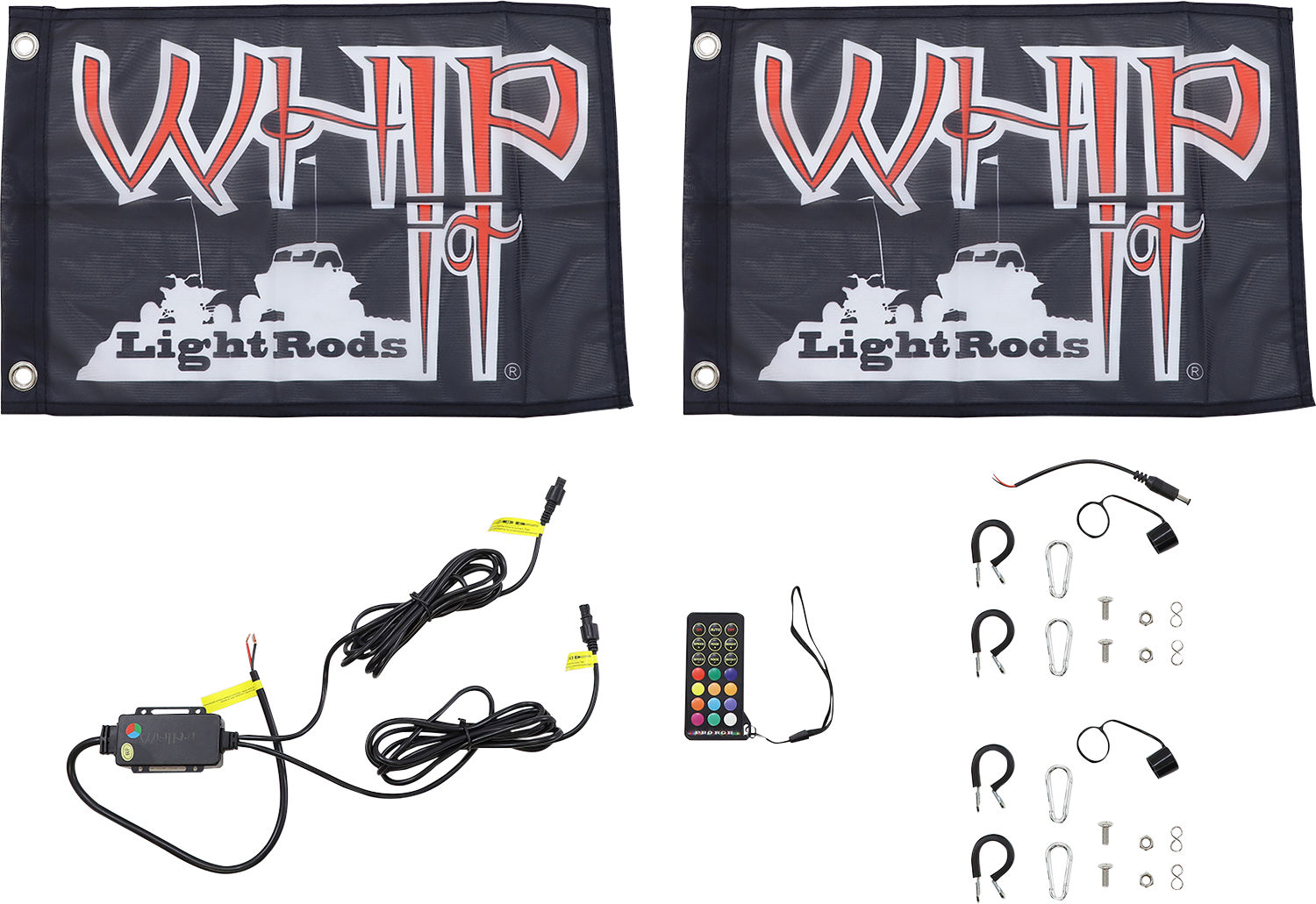 WHIPITLIGHTRODS 3' Light Rod Whip - Pair - White SB-RGBR-232