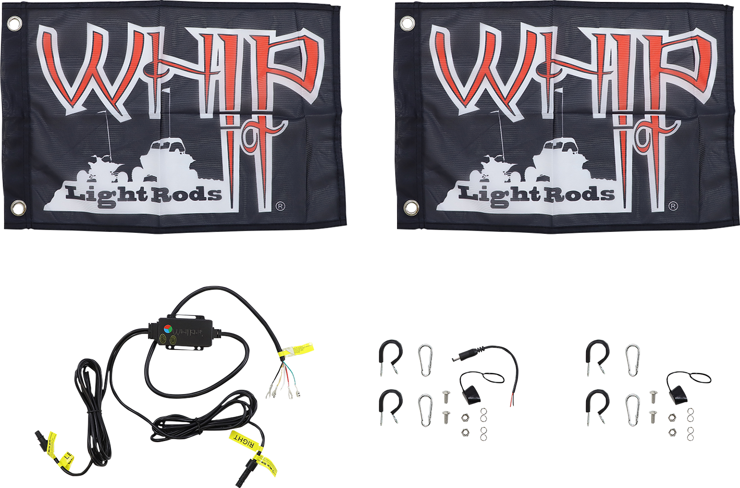 WHIPITLIGHTRODS 5' Light Rod Whip - Bluetooth - Pair - White SB-RGBBT-252