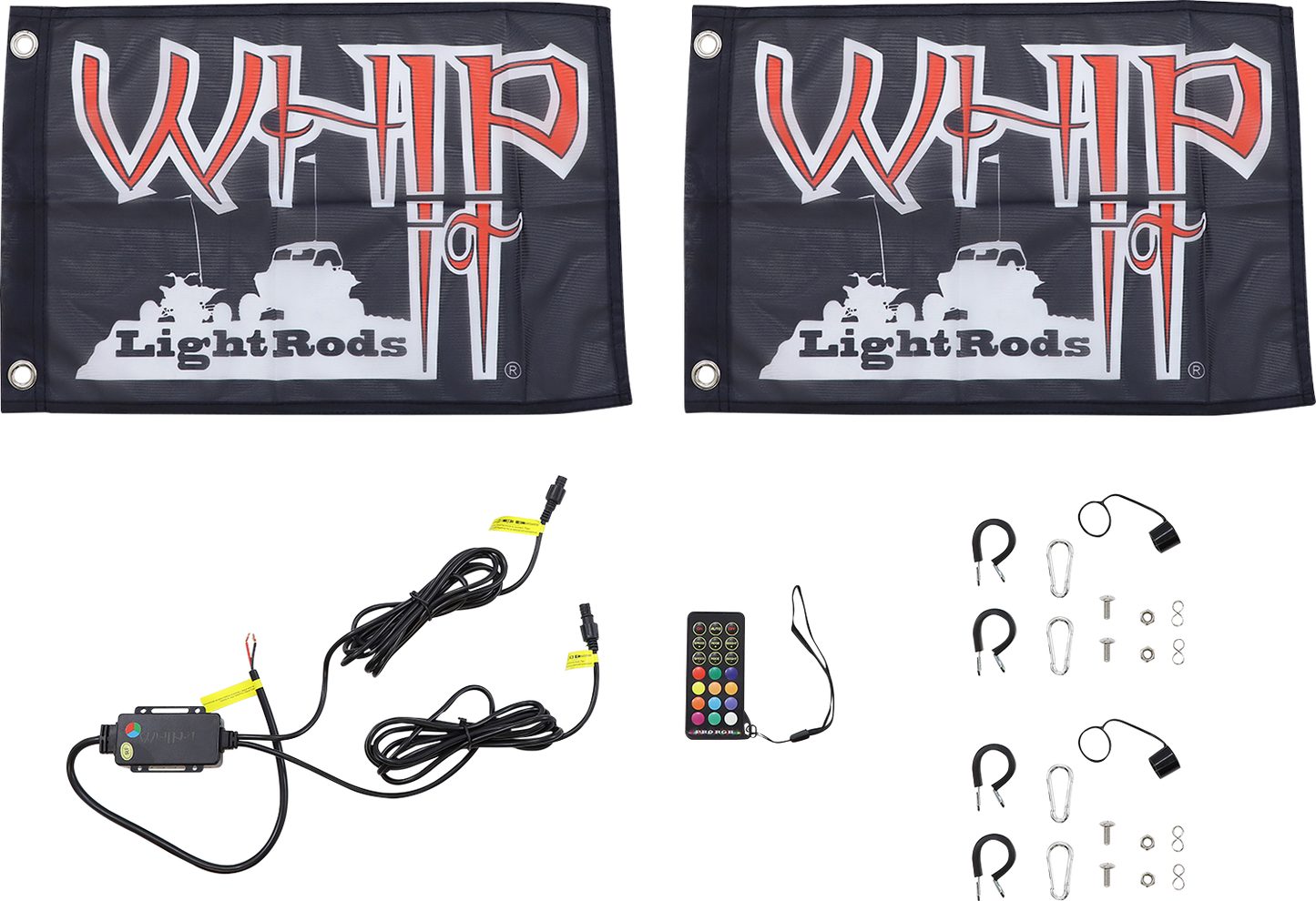 WHIPITLIGHTRODS 3' Light Rod Whip - Chase - Pair - Black SB-CHSBTR-132
