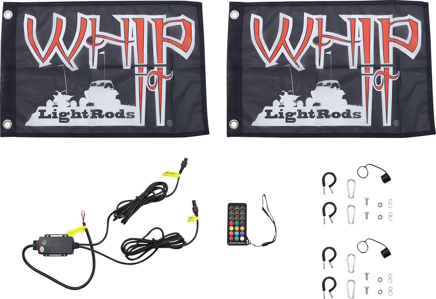 WHIPITLIGHTRODS 3' Light Rod Whip - Chase - Pair - Black SB-CHSBTR-132