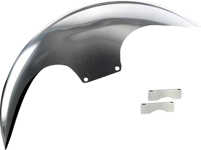 PAUL YAFFE BAGGER NATION Cafe Front Fender - 21" - Chrome Adaptors PYO:CAFE-21-14L-C