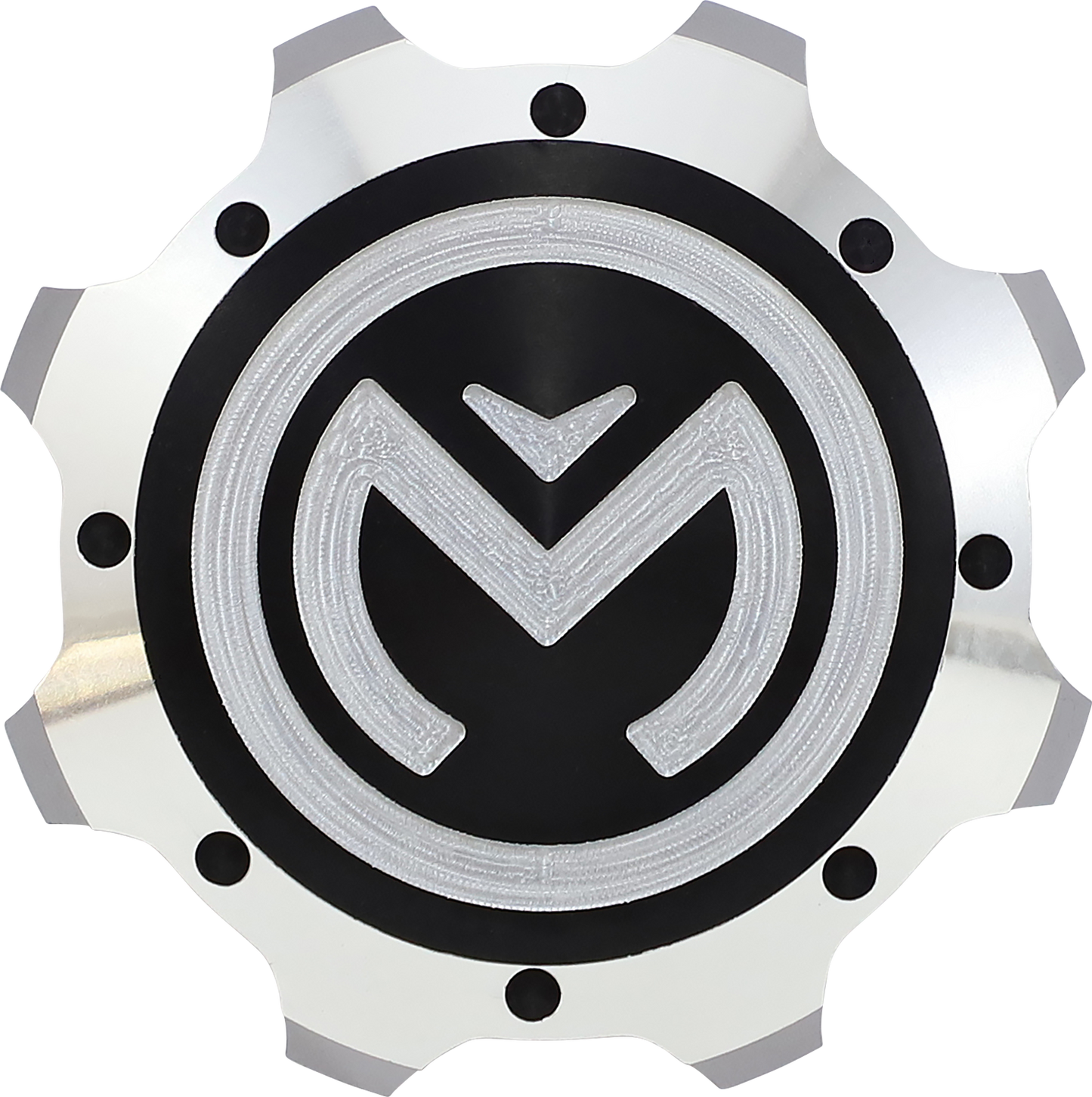 MOOSE OFFROAD Gas Cap - Silver/Black - Polaris 100-4108-PU