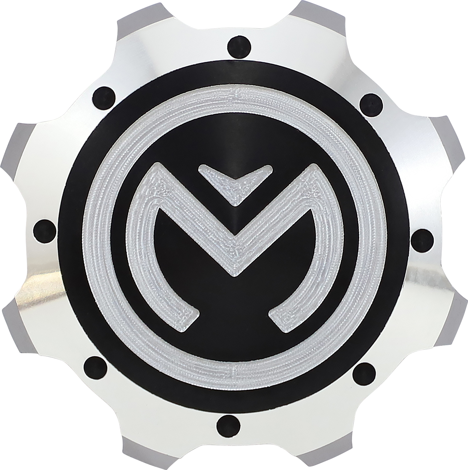 MOOSE OFFROAD Gas Cap - Silver/Black - Polaris 100-4108-PU