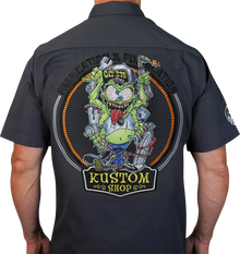 LETHAL THREAT Fabrication Monster Shop Shirt - Gray - Large FE50220L