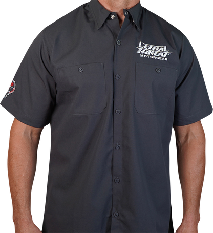 LETHAL THREAT Fabrication Monster Shop Shirt - Gray - 2XL FE50220XXL