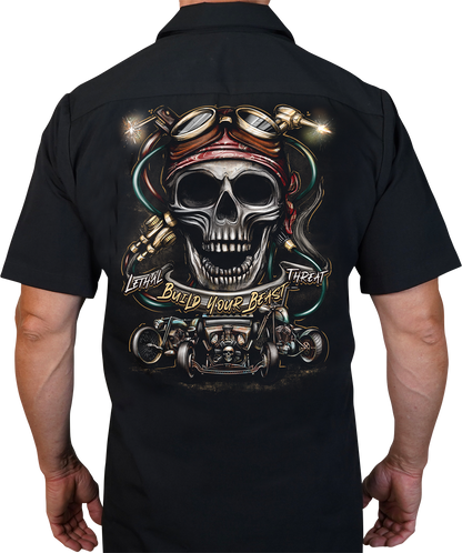 LETHAL THREAT Build Your Beast Shop Shirt - Black - Medium DG60178M