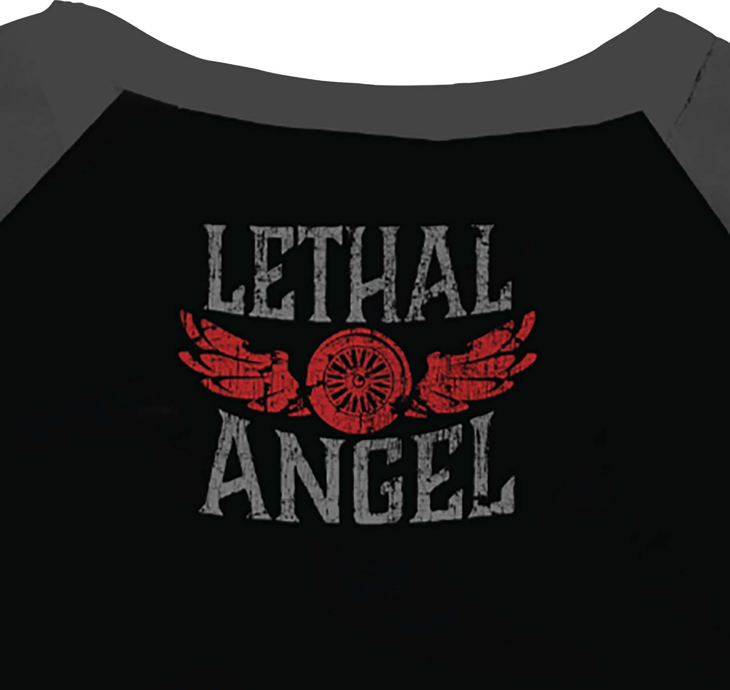 LETHAL THREAT Women's Fast & Fearless Raglan Sleeve Shirt - Black/Gray - 2XL LA70203-2X